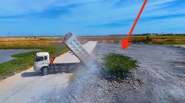 Wonderfull Project Using Dump Trucks and Heavy Wheel Loaders to Push Stones