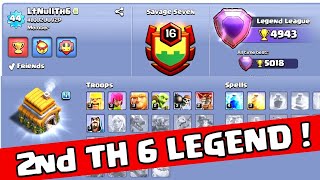 2 nd TH6 Legend | Th 6 Legend Sign up Attacks | Th 6 v/s Th 13 -Clash Of Clans !