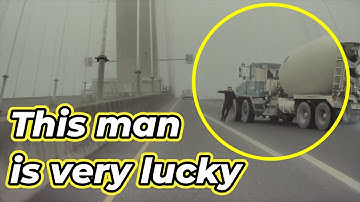 Close Call With a Cement Truck | Brake check, Truck pushes car, Bad Drivers on the road