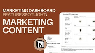 Walkthrough of the Marketing Content Section of the CMO Dashboard