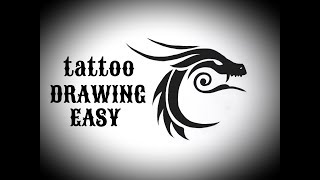 tribal tattoo easy tattoos simple dragon designs drawing draw beginners