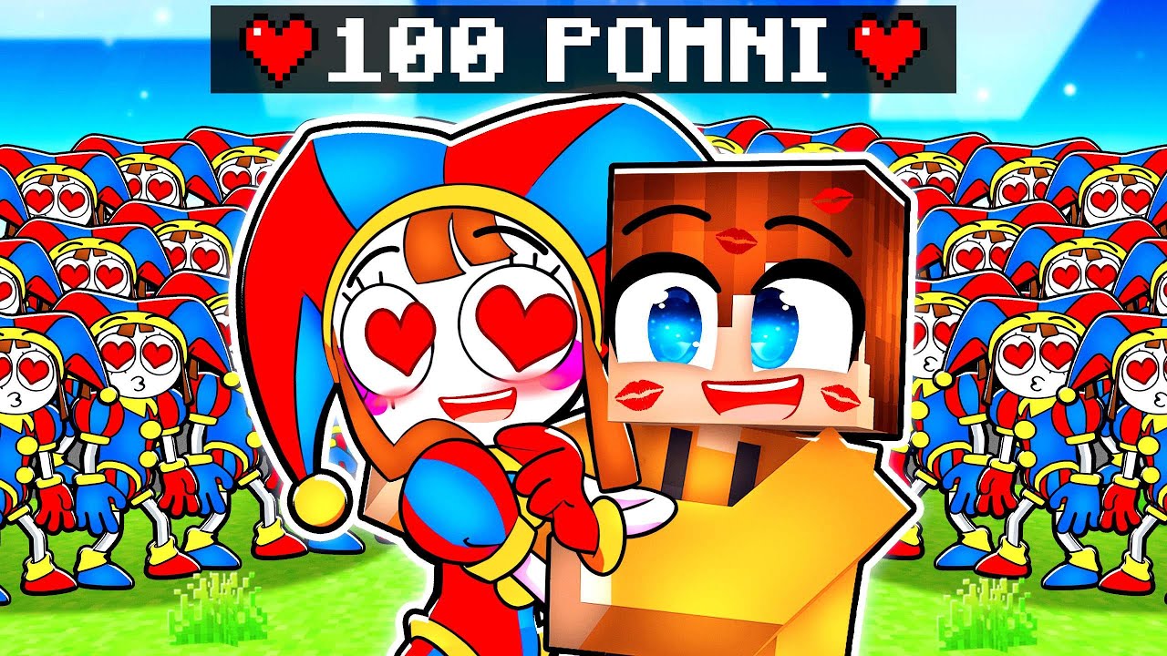100 POMNI'S TRY TO KISS ME IN MINECRAFT!?
