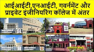 IIT vs NIT vs Govt vs Private College | आईआईटी,एनआईटी, गवर्नमेंट और प्राइवेट इंजीनियरिंग में अंतर