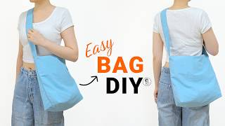 How to Sew a Big Zipper Shoulder Bag | Easy Crossbody Bag DIY