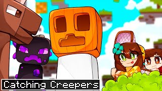 CATCHING CREEPERS on CREEPER SKYBLOCK