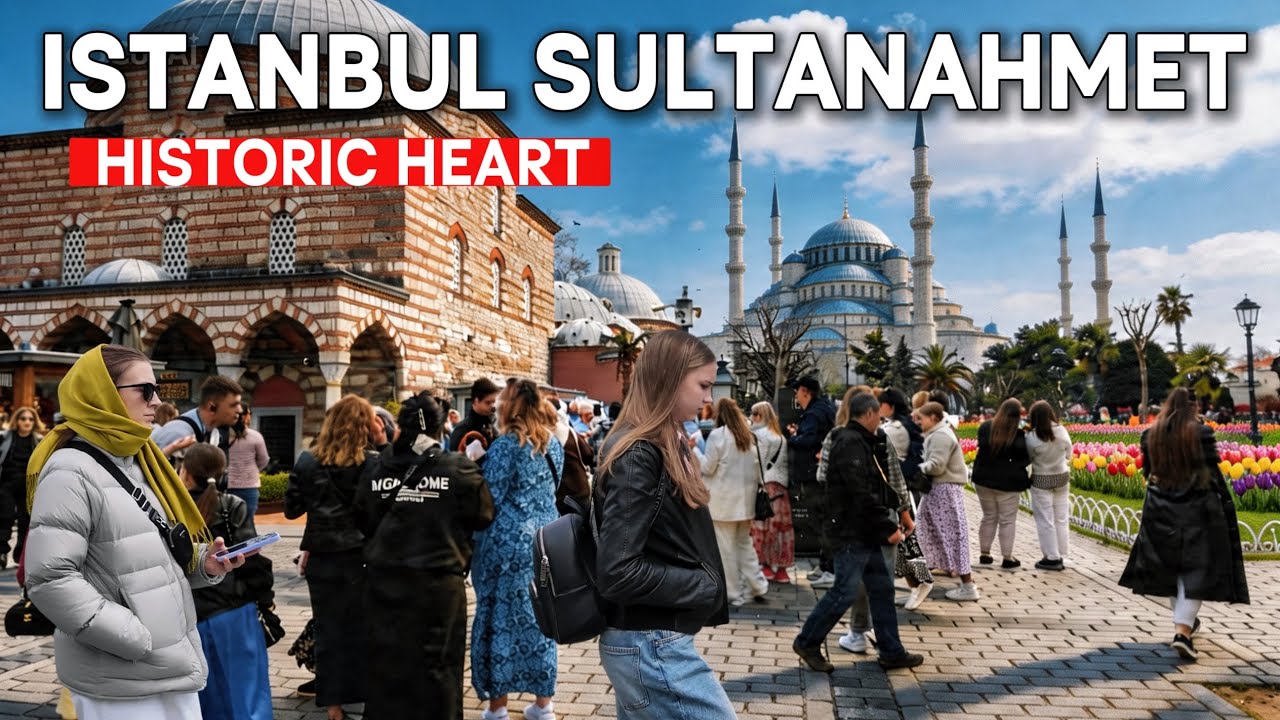 Istanbul Turkey 4K Walking Tour | Sultanahmet, Hagia Sophia & Tulip Festival Spring Tour