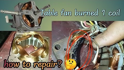 Table fan burned 1 coil || how to repair ? 🤔