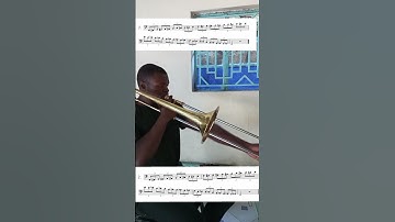 Chromatic scales with notes for trombone