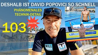 Weltrekordler David Popovici - Technik-Detail | SCHNELLER SCHWIMMEN No. 103