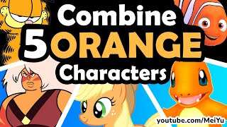 How Would These 5 Orange Characters Look Combined? | Drawing Character Fusion Art Challenge | Mei Yu