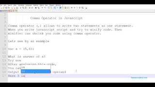How to use Comma Operator in Javascript