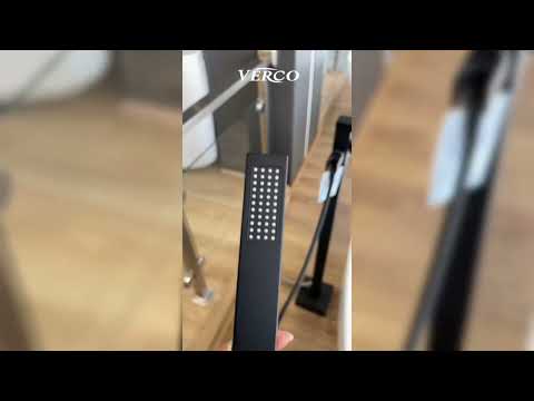 خلاط بانيو ارضي اسود وطفي لا يحتاج تأسيس فيركو اكسبلور ادوات صحية تصميم حمام خلاطات خلاط