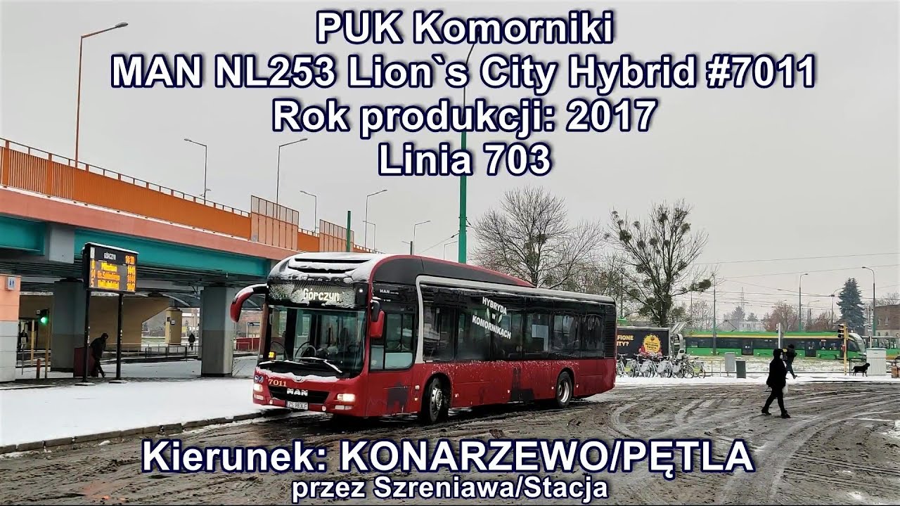 PUK Komorniki - Linia 703, MAN NL253 Lion's City Hybrid #7011