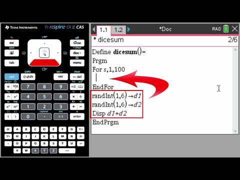 Programming a simulation on the TI-nspire calculator