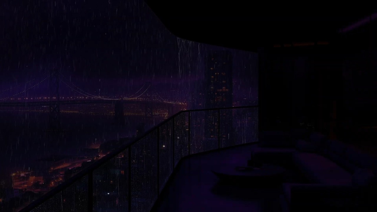 Relaxing NY City Rain(No Light)🌧️🌃Heavy Rain on Glass | Luxury Penthouse Sleep Ambience • Sleep Fast