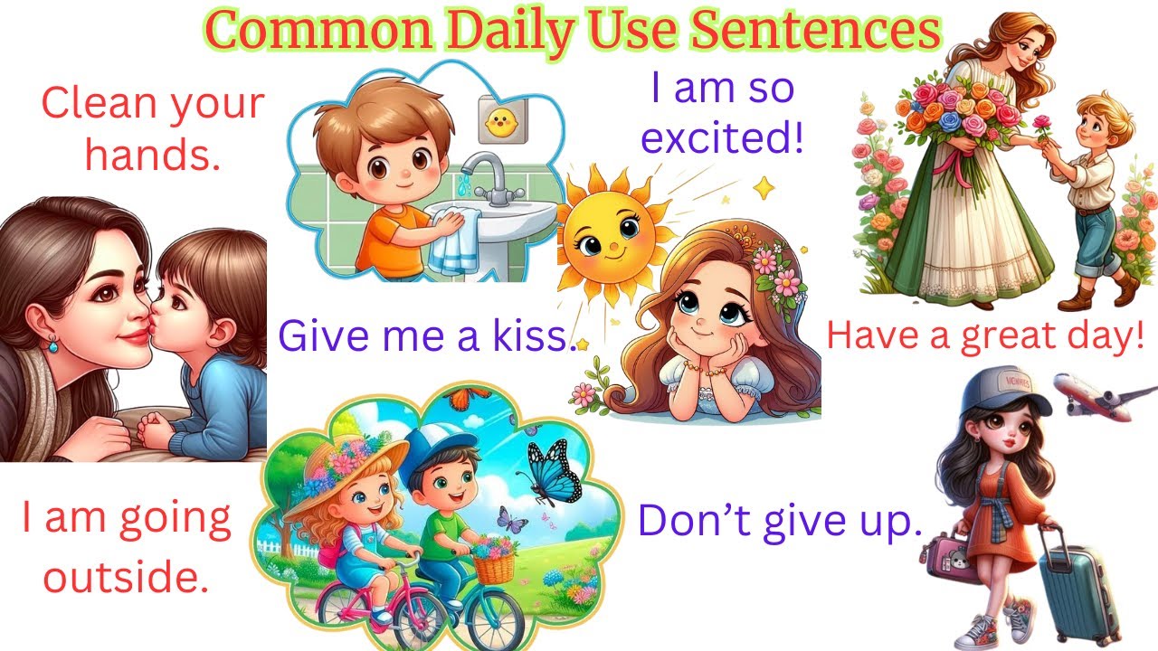 Common Daily Use English Sentences | Speak English Sentences For Kids ...