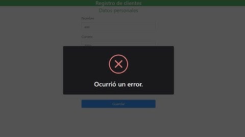 Parte 2- Formulario de registro de clientes con AJAX y PostgreSQL (Ventana emergente de error).
