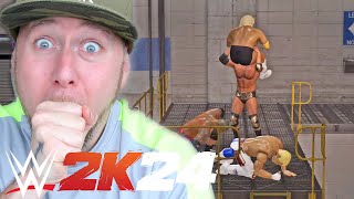 WWE 2K24 we just played our first 4 WAY BACKSTAGE BRAWL