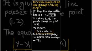 Equation of Line in Seconds! Through (1,2), Slope 3 | #mathshorts #slopeofaline #equationofaline