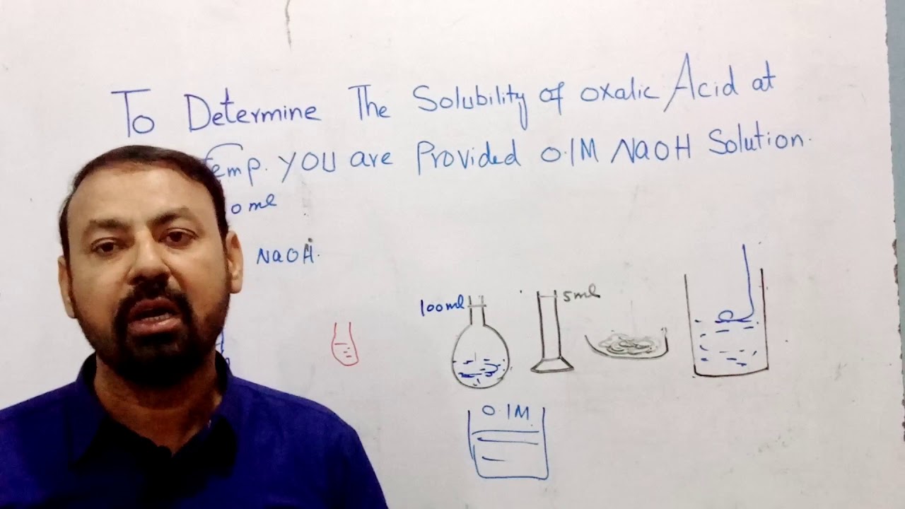 Determination of solubility of oxalic acid at room temperature.you are provided 0.1M     NaOH.