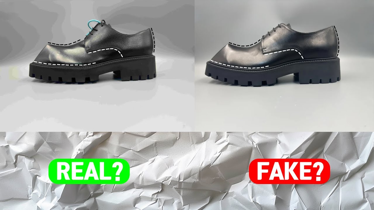 Balenciaga Rhino Derby Shoes Black vs fake review. - YouTube