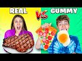 Real vs gummy food challenge