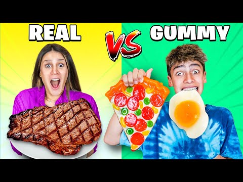 Real vs Gummy food Challenge