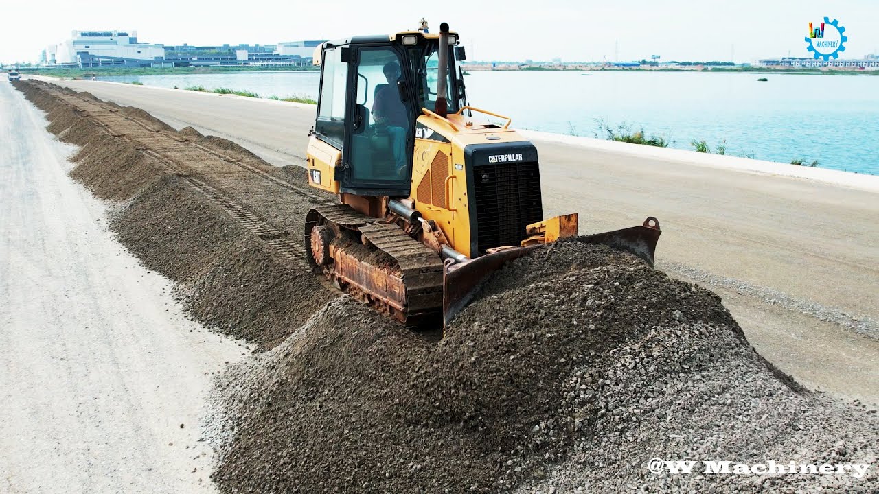 Best Action Bulldozer CAT Spreading Gravel Installing Foundation Roads Mixing Activities Skills