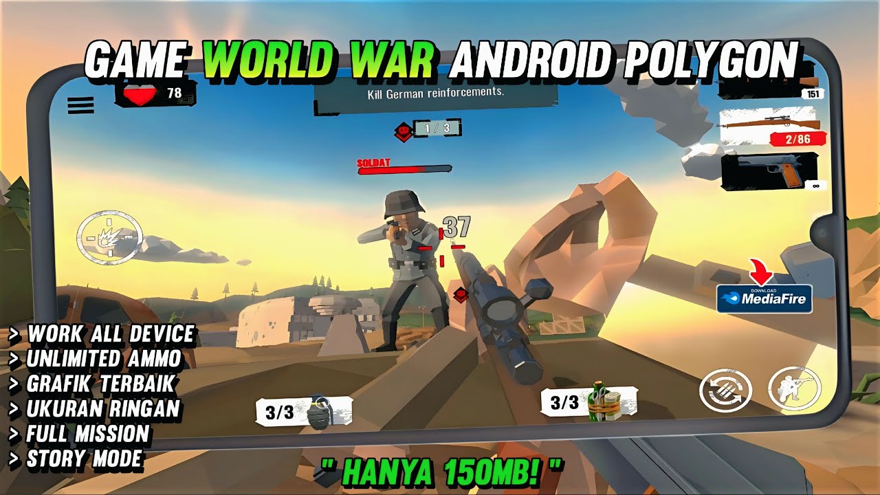 Download Game World War Polygon Best Graphics Full Mission & Story Android New Update