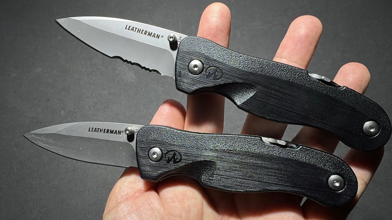 LEATHERMAN CRATER C33 & C33X folding knives (borrowed) are 