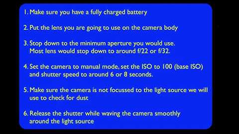 How to find out if your camera sensor has dust and clean it