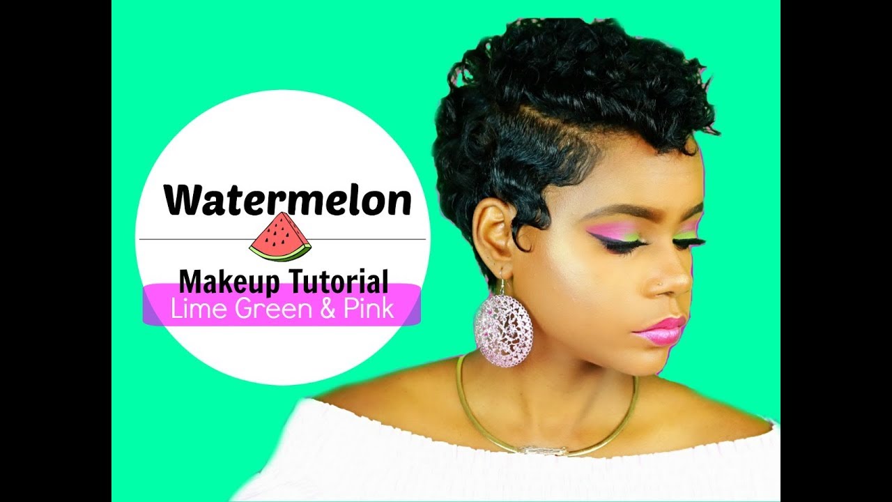 Watermelon Makeup Look Lime Green Pink Makeup Tutorial YouTube
