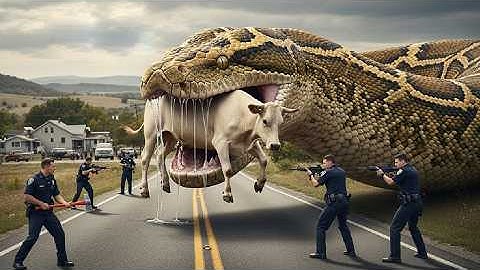 Brave Rescue Team Fights Giant Python to Save Innocent Cow 🐄