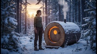 Building a house in the forest (ASMR) - This Women built a mini house inside a tree trunk by himself