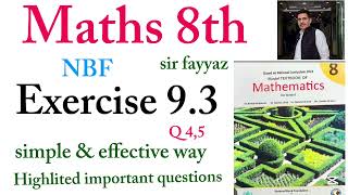 Maths class 8th | exercise 9.3 | ex 9.3 | Q 4,5 | unit 9 | Geometry | NBF | grade 8