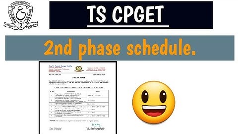 TS CPGET 2021 ||CPGET 2nd phase counseling schedule released 😃😃😃||2nd phase.
