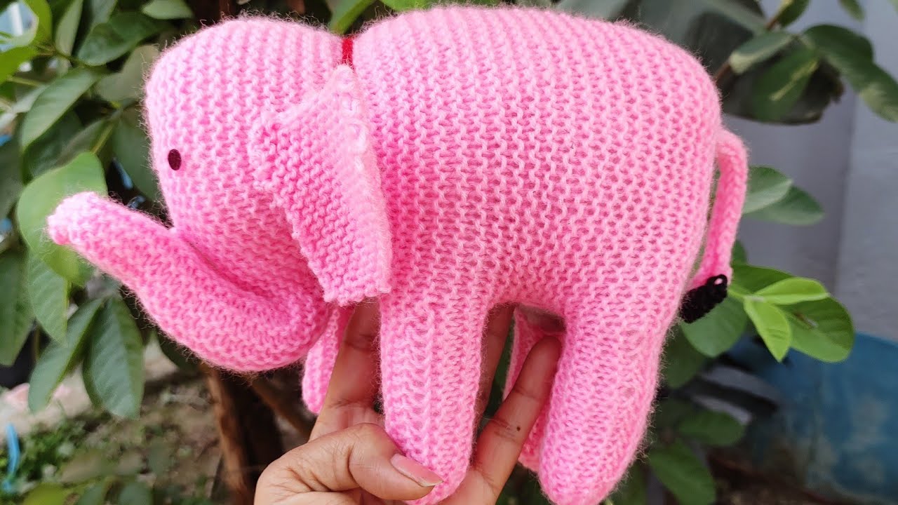 सिलाईयों से हाथी बनाना सिखें ऊलेन हाथी सरल तरीके से बनाना सिखें। Knitting elephant for beginners🦣😳👌