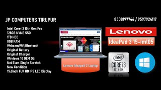 Lenovo Ideapad 3 15-Iml05 Intel Core I3 10Th Gen Pro,128Gb Nvme,1Tb Hdd,8Gb Ram,15.6Inch