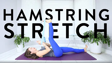 10 minute yoga hamstring stretch with strap