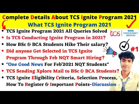 ?TCS Ignite Program 2021 Details | TCS Ignite Registration |TCS SmartHiring 2021 |TCS Ignite BSc BCA