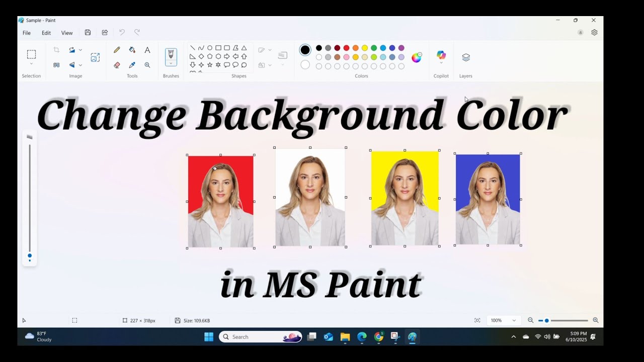 Remove background color of an image in MS Paint   | Change the Background Colour of  Passport Photo