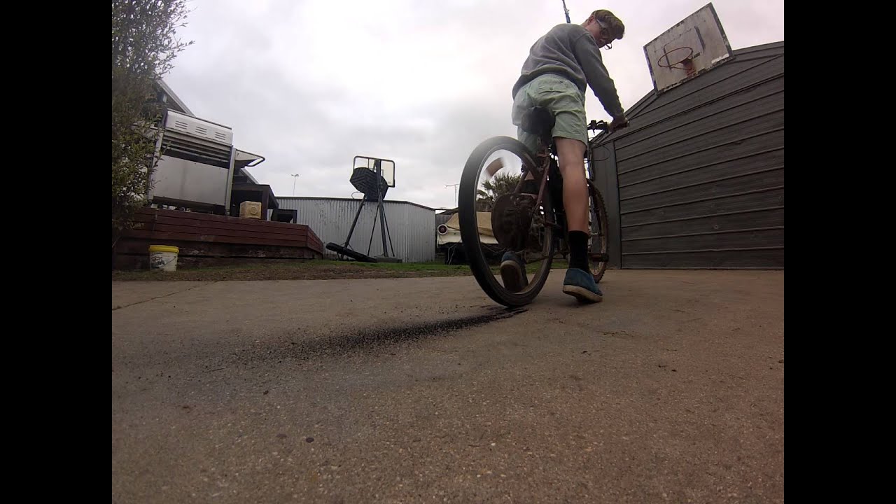Motorized Bike Tire Popping Burnout GoPro Hero 3 YouTube
