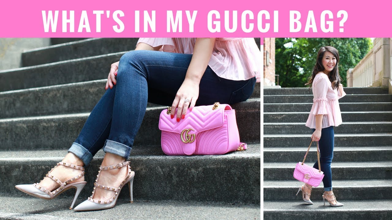Pink Gucci Marmont Bag Review + What's in My Bag! (Video)