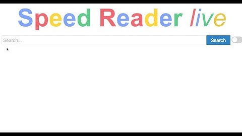 Speed Reader Live app demo video