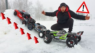 Wir BAUEN eine RIESEN RAMPE aus SCHNEE und BASHEN mit RC AUTOS DRÜBER!  Kann das GUT GEHEN?