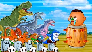 Jurassic World Ankylosaurus :Peanut Franklin,Velociraptor,SHARK Death :Cartoon Animationहंसी के क्षण