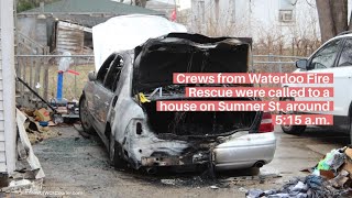 Video: Car fire under investigation, Waterloo March 7, 2024