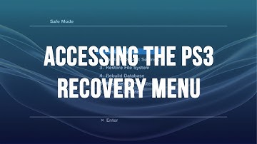 PS3 - Access Safe Mode / Recovery Menu
