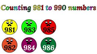 Counting 981 to 990 numbers for kids