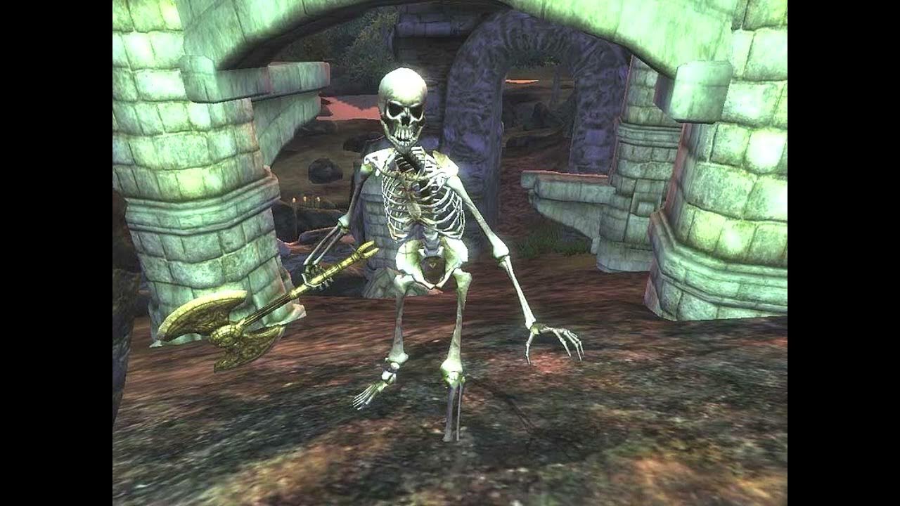 Скелет в подземелье. The Elder Scrolls 4 Oblivion скелеты. Элдер скролс обливион скелет.